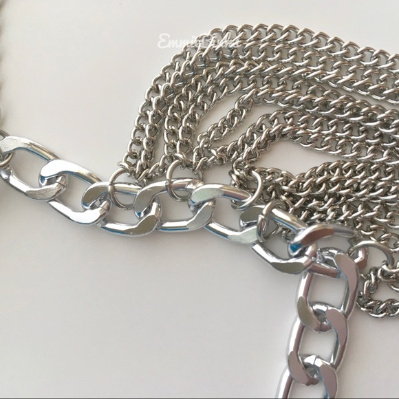 ✨3/$38 New 1 Piece Silver Layered Chain Anklet | High Heel Wedge Shoe Accessory - Picture 6 of 16